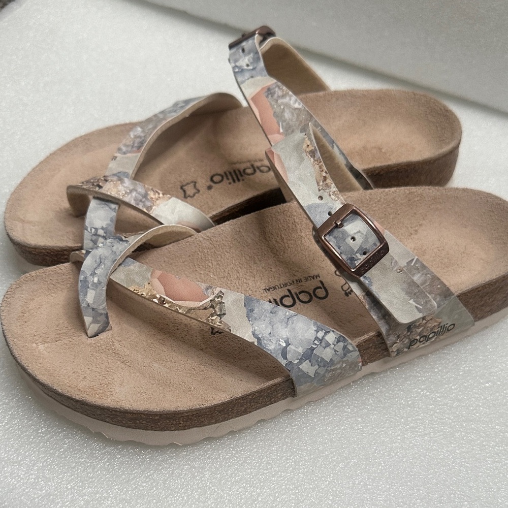 Papillio Women's Sandals - Gray and Pink Floral size 37